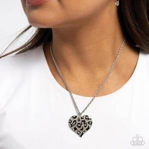 Elegant Silver Heart Pendant Necklace and Earring Set